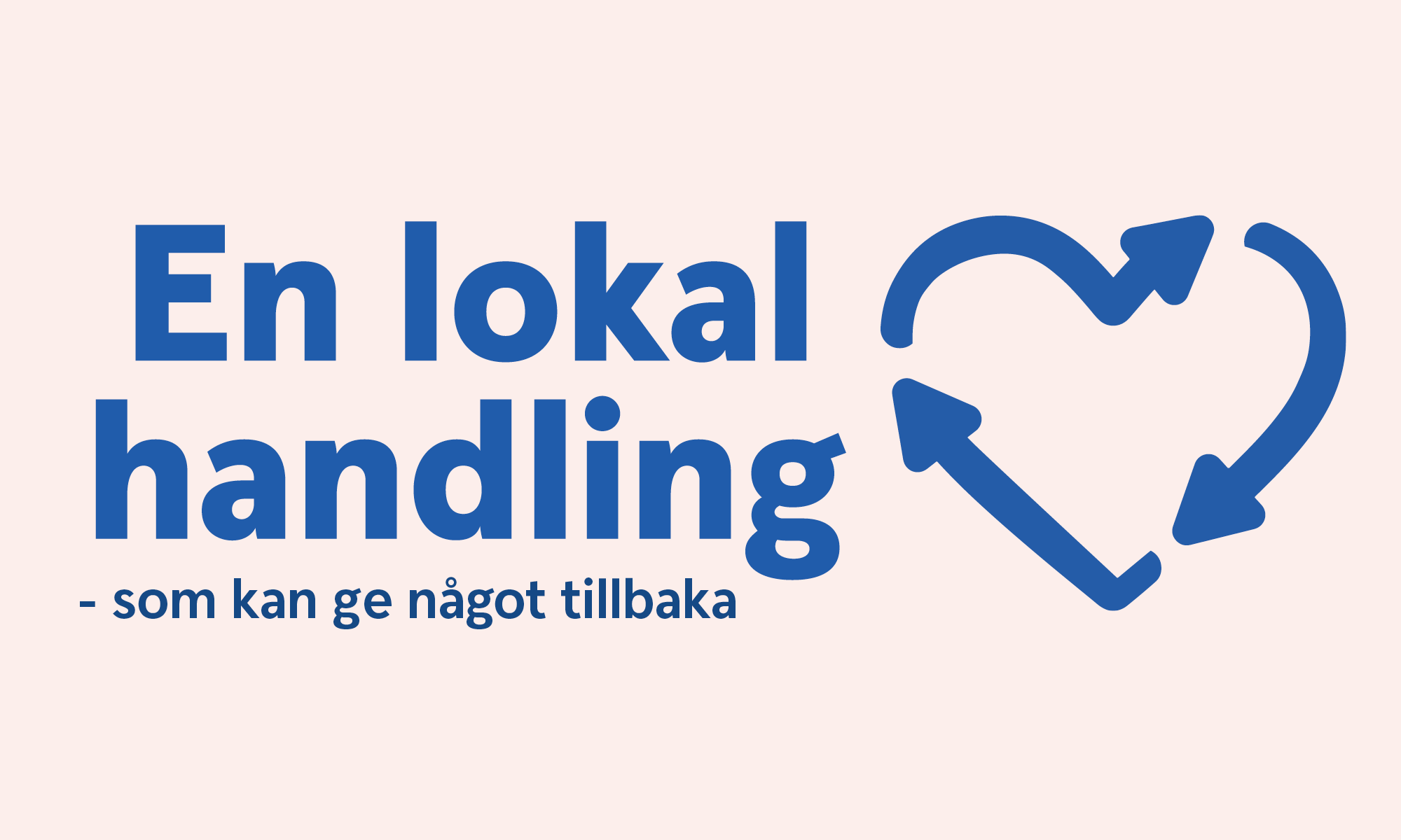 Text: En lokal handling - som kan ge något tillbaka